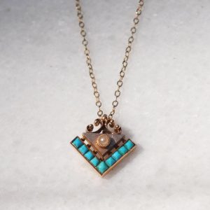 Victorian Turquoise and Rose Gold Pendant3