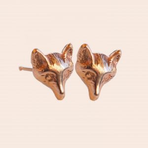 Rose Gold Fox Earrings