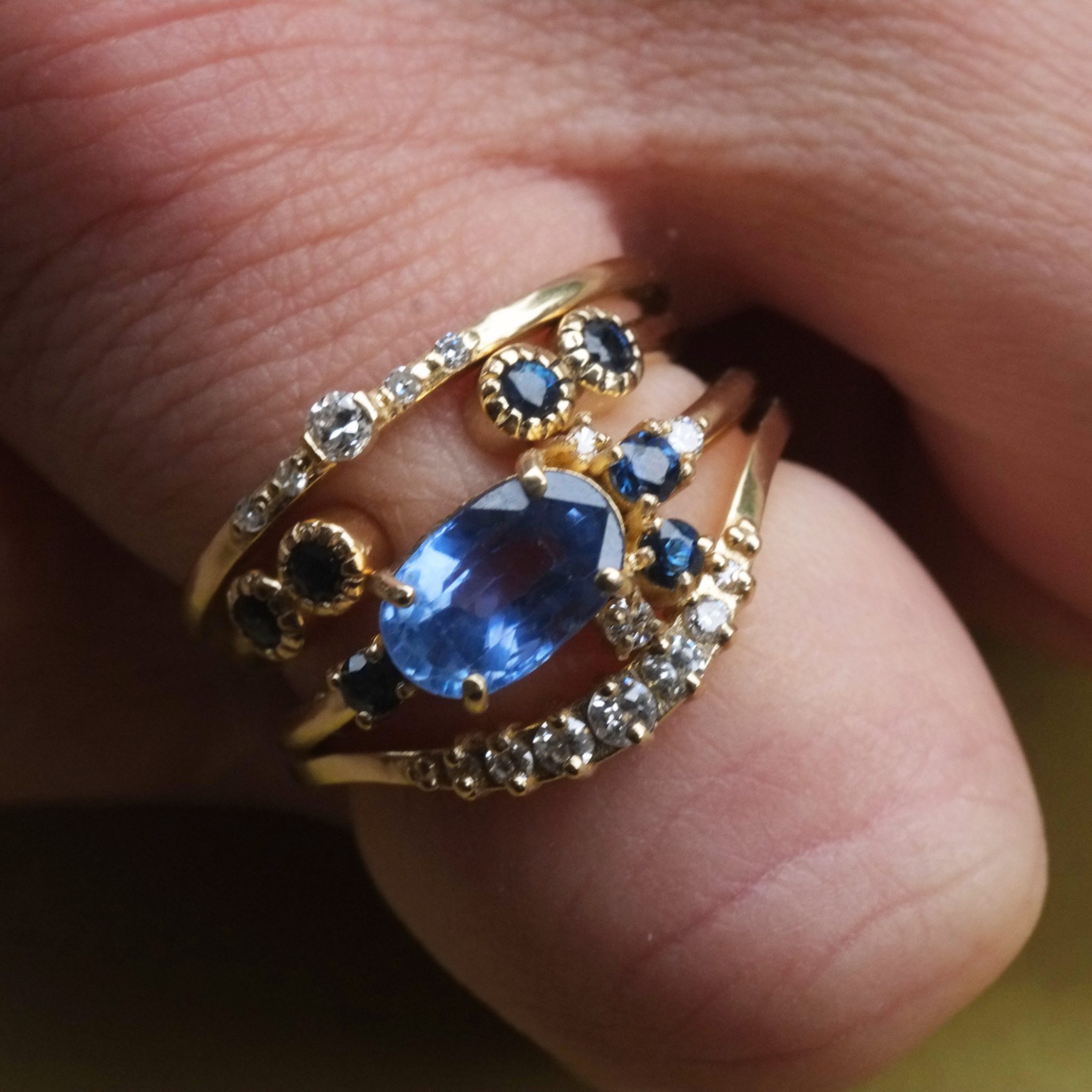 Sapphire and diamond stacking ring - The Antiquarian