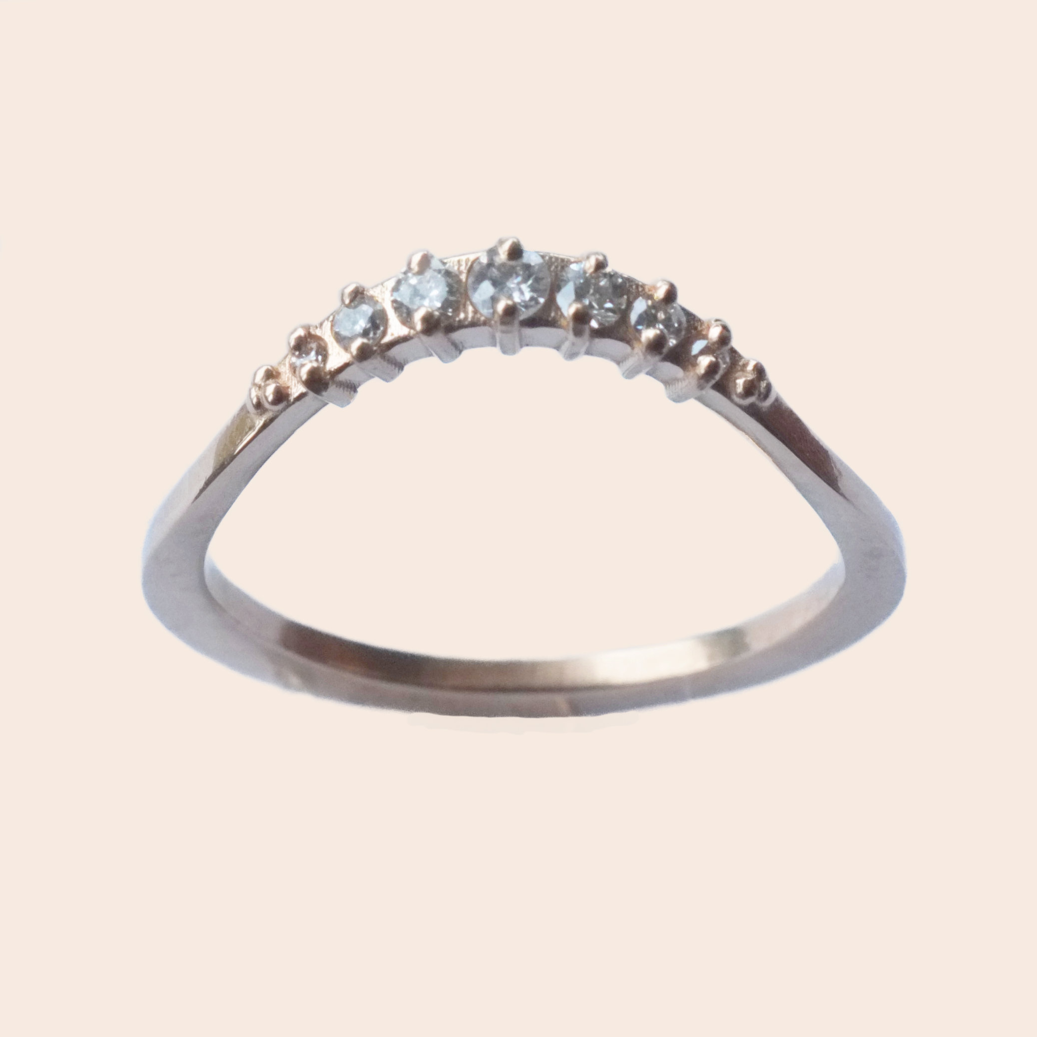 Curved Diamond Wedding Band The Antiquarian