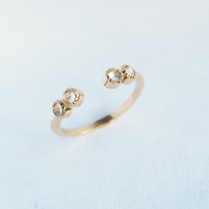 gold diamond open band ring