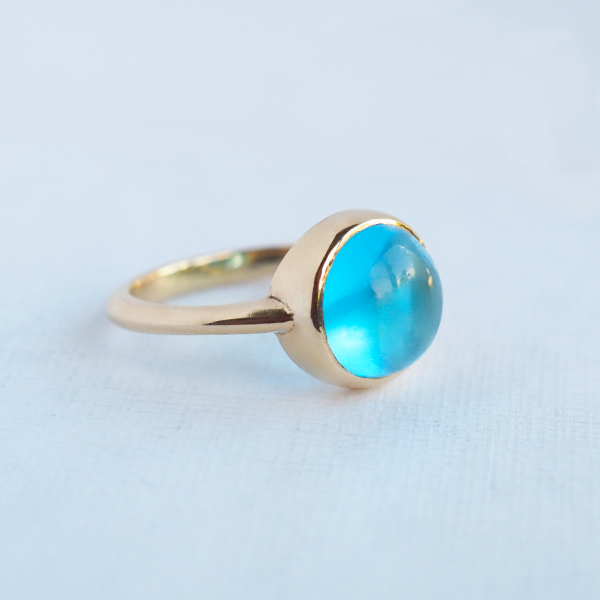 blue topaz gold ring